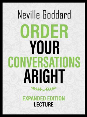 cover image of Order Your Conversations Aright--Expanded Edition Lecture